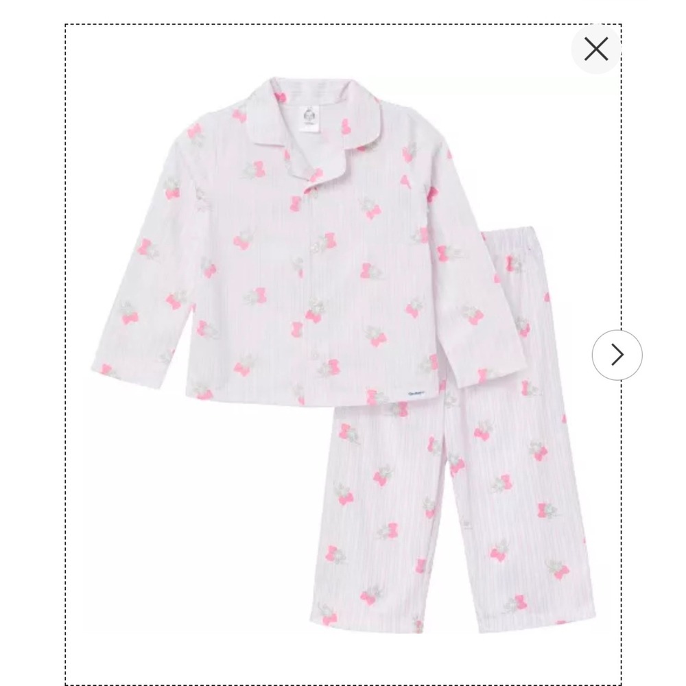 Gerber Toddler Girls' 2-Piece Button Up Pajama Set, Berries,‎ 3T